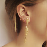Aretes largos con trucha y cachamas vista real